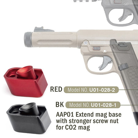 Action Army Extend Mag Base with Stronger Screw Nut for AAP-01 Co2 Airsoft Magazine ( AAP01 )-Red