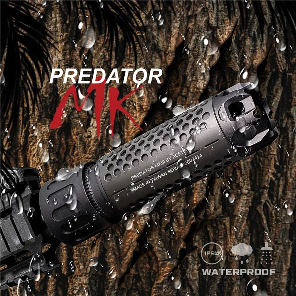 Acetech Predator MKIII Dummy Suppressor M14 CCW with Blaster M Tracer Inside ( Black ) ( Flame Effect )