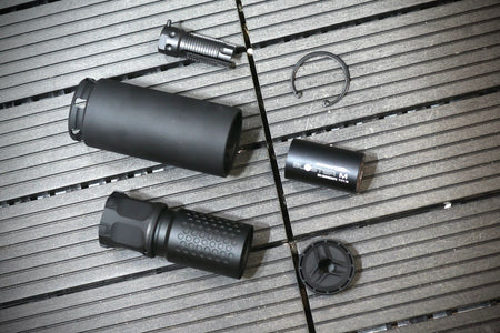 Angry Gun QDC / MCQ-PRT Barrel Extension Dummy with Acetech Blaster Module Tracer Unit ( Tracer Version )-FDE