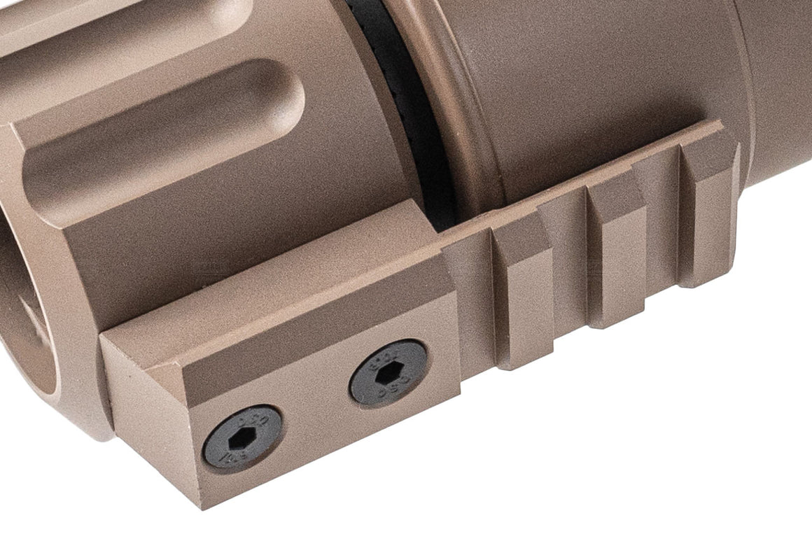 Angry Gun MP9 COMPACT Tracer Barrel Extension / Airsoft Suppressor For KSC / KWA MP9 / TP9 GBB Series ( With AG Tracer System Tracer Unit )-FDE