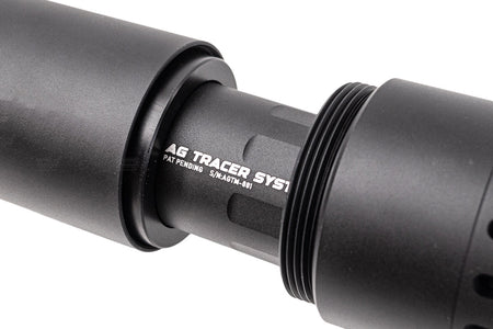 Angry Gun MP9 COMPACT Tracer Barrel Extension / Airsoft Suppressor For KSC / KWA MP9 / TP9 GBB Series ( With AG Tracer System Tracer Unit )-FDE