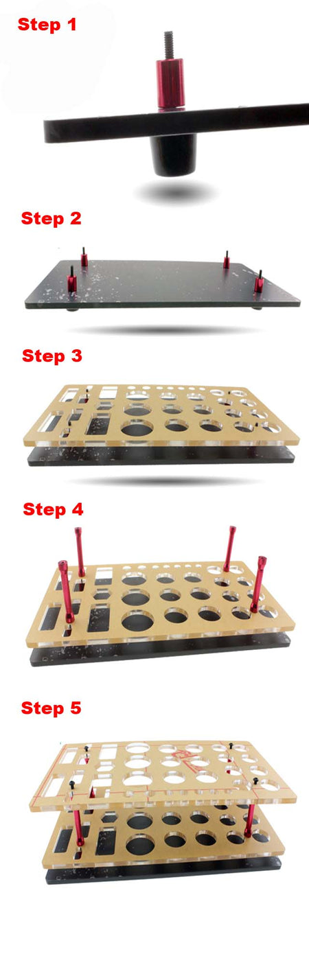 AIP Acrylic Shelf Tool Stand - 33 holes