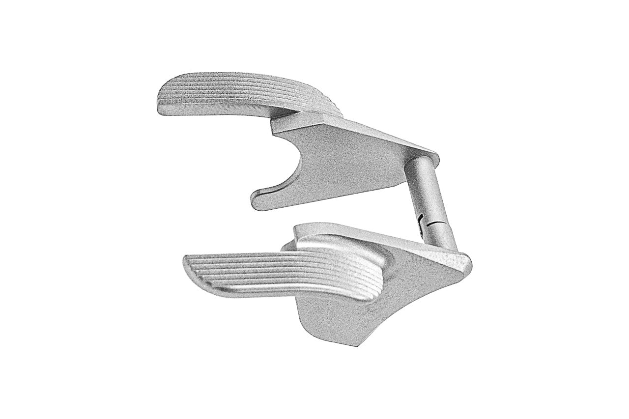 Airsoft Masterpiece AM Steel Thumb Safeties SV Style For Tokyo Marui TM Hi-Capa / 1911 / MEU GBBP-Matte Silver