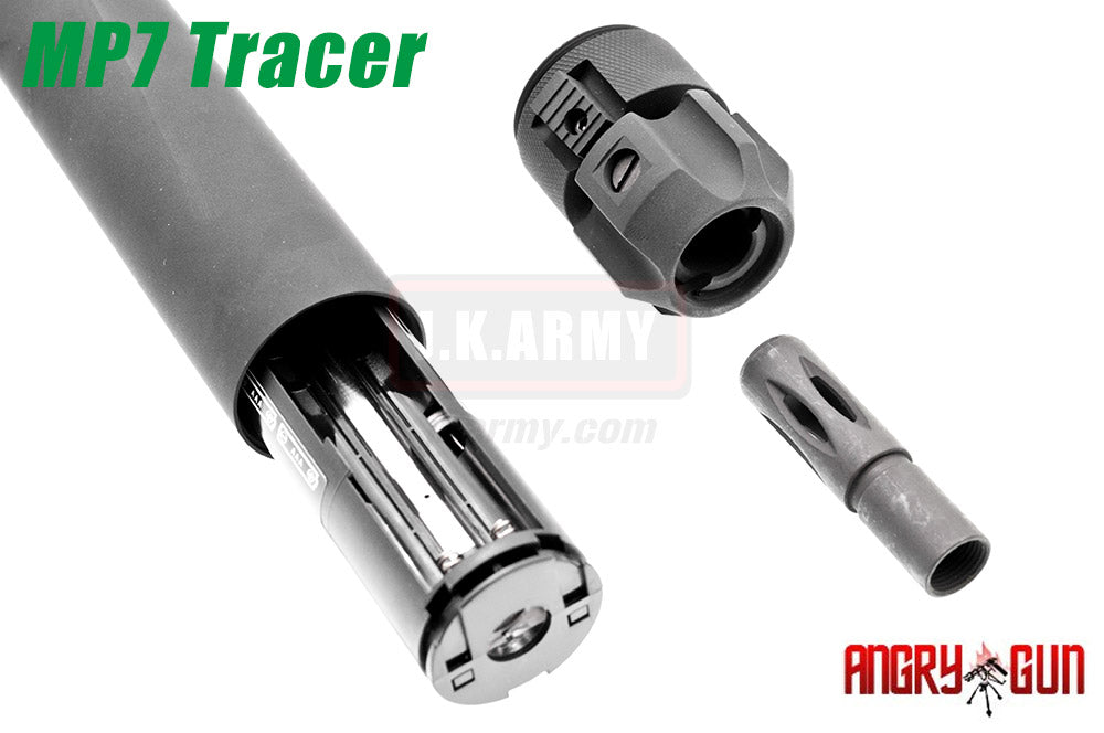 Angry Gun MP7 SMG QD Dummy Suppressor / Barrel Extension AT2000 UV Tracer Kit ( Black ) ( Acetech )-WE