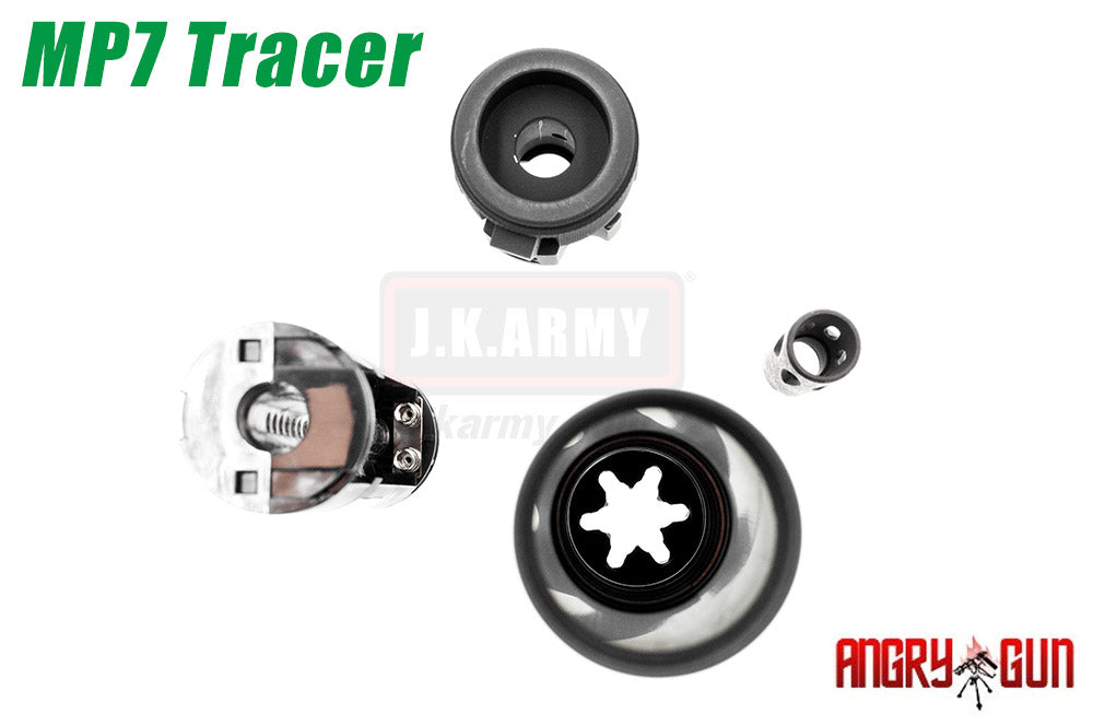 Angry Gun MP7 SMG QD Dummy Suppressor / Barrel Extension AT2000 UV Tracer Kit ( Black ) ( Acetech )-WE