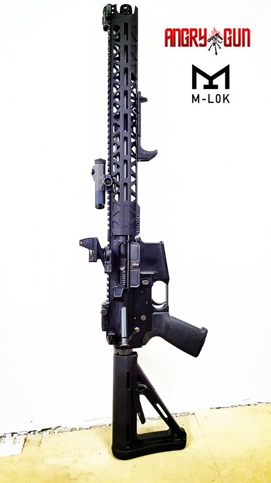 Angry Gun WCRS Style GEN2 Ver. M-LOK Rail System for M4 GBB and AEG - 16.2inch( Black )