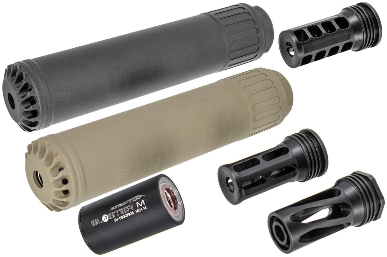 Angry Gun Tornado Dummy Airsoft Dummy Suppressor / Barrel Extension Series / with Acetech Blaster Module Tracer ( MK16 URGI / HK417,M110A1 SDMR / AR15/M4/416 Version )-Black-AR15 / M4 / 416 Version-with Tracer