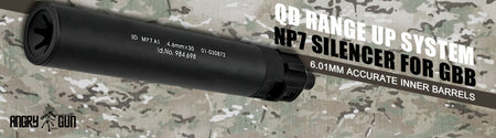 Angry Gun Power Up QD Dummy Suppressor / Barrel Extension for KSC / KWA / Umarex MP7 SMG ( Black )