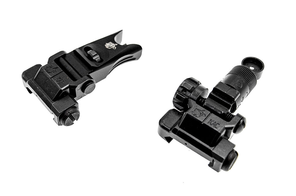 Alpha KAC Licensed Steel Folding Micro Ironsight Set ( Front & Rear Sight ) ( CAG Style )