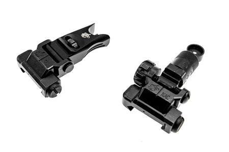 Alpha KAC Licensed Steel Folding Micro Ironsight Set ( Front & Rear Sight ) ( CAG Style )