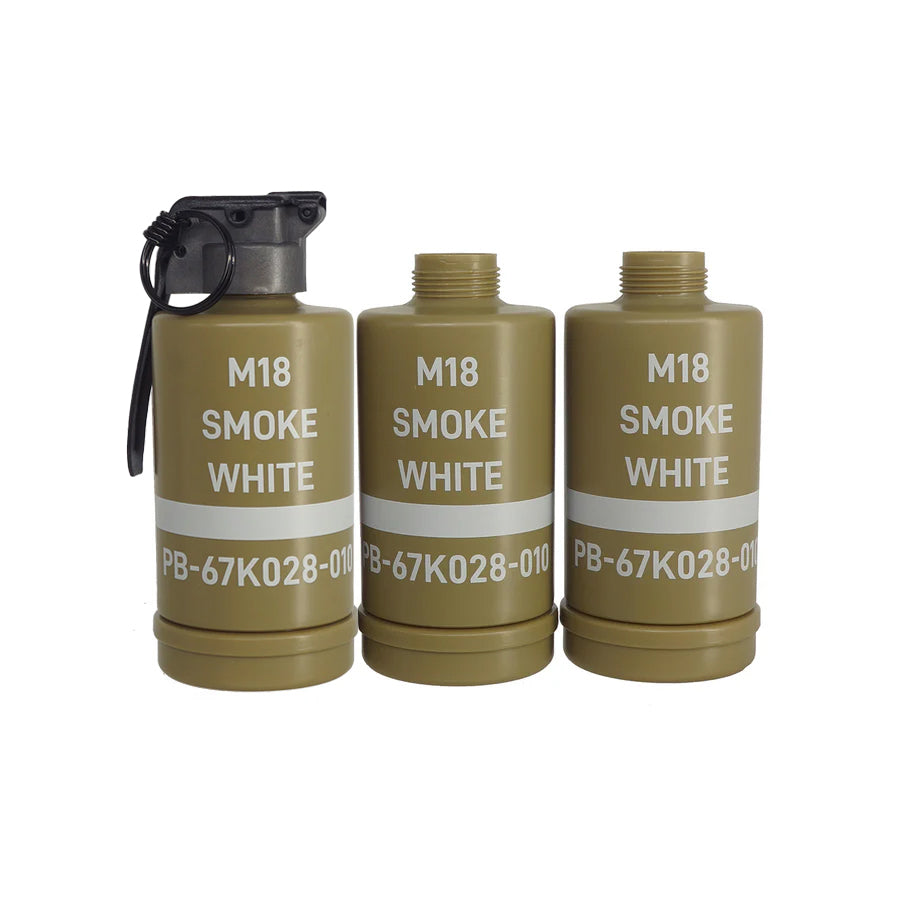 APS Thunder B M18 Smoke White CO2 Airsoft Sound Grenade Set ( With 3 Piece Replacement Shell )