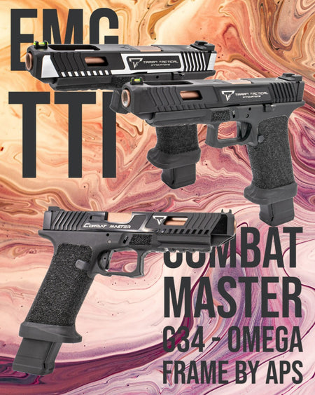APS Custom TTI Combat Master G34 Co2 GBB Pistol Airsoft with OMEGA Frame ( Licensed by EMG & Taran Tactical Innovations )-2 Tone