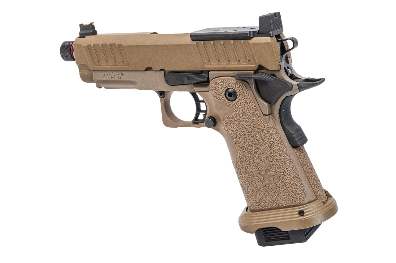 EMG Staccato Licensed C2 2011 B Grip Hi-Capa GBB Pistol Airsoft ( FDE ) ( by ARMY PLUS )