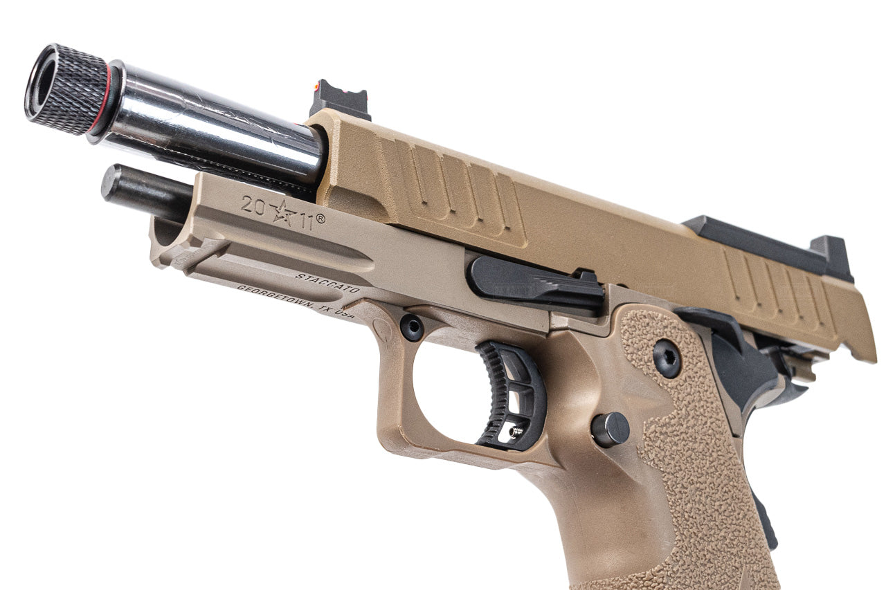 EMG Staccato Licensed C2 2011 B Grip Hi-Capa GBB Pistol Airsoft ( FDE ) ( by ARMY PLUS )