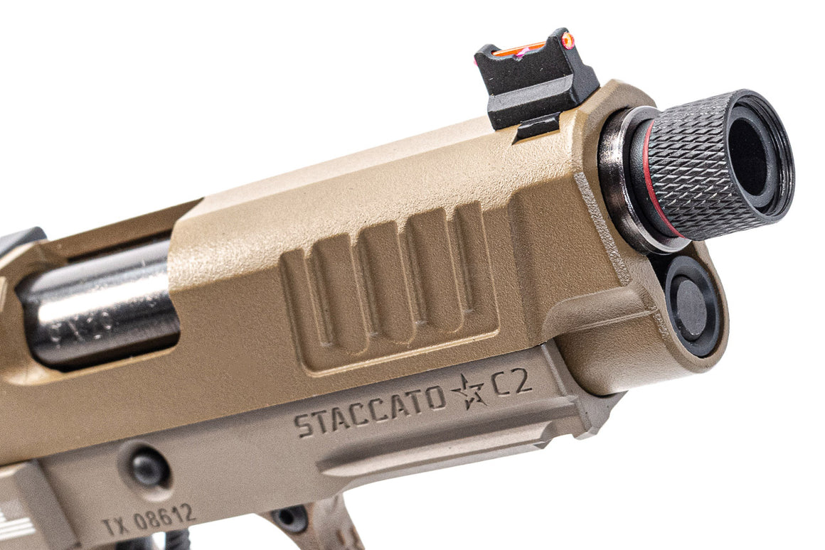 EMG Staccato Licensed C2 2011 Arrow Grip Hi-Capa GBB Pistol Airsoft ( FDE ) ( by ARMY PLUS X T8 )