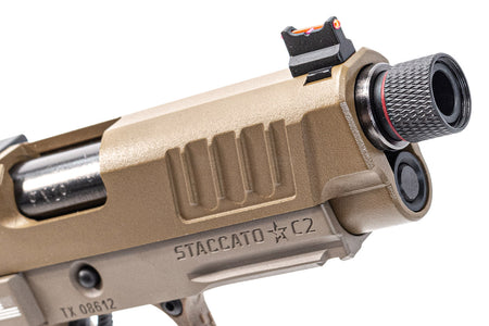 EMG Staccato Licensed C2 2011 Arrow Grip Hi-Capa GBB Pistol Airsoft ( FDE ) ( by ARMY PLUS X T8 )