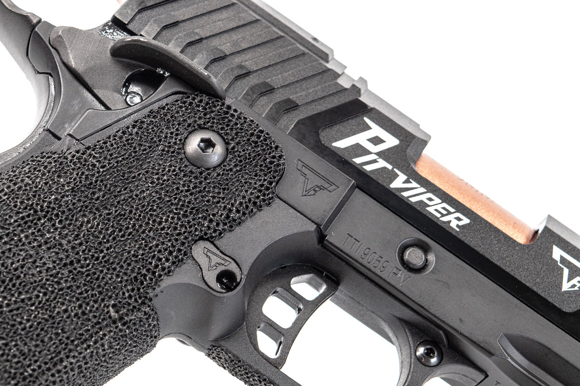 ARMY TTI Licensed JW4 Pit Viper CNC Aluminum 7075 Slide Hi-Capa GBB Pistol Airsoft  ( Steel Internal Parts Version ) ( Black R614 ) ( Licensed by Taran Tactical Innovations ) ( John Wick )