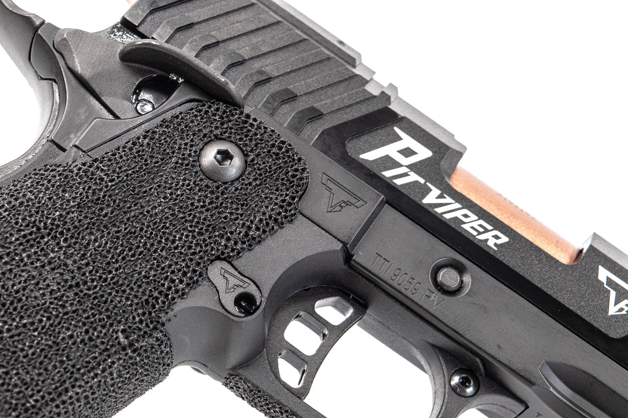 ARMY TTI Licensed JW4 Pit Viper CNC Aluminum 7075 Slide Hi-Capa GBB Pistol Airsoft  ( Steel Internal Parts Version ) ( Black R614 ) ( Licensed by Taran Tactical Innovations ) ( John Wick )