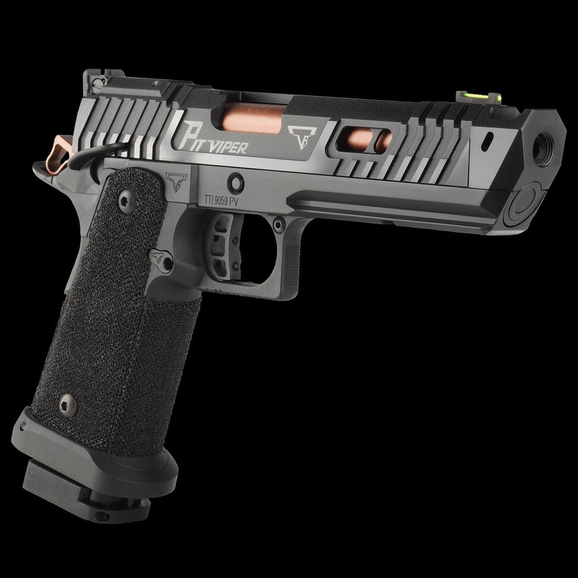 ARMY TTI Licensed JW4 Pit Viper CNC Aluminum 7075 Slide Hi-Capa GBB Pistol Airsoft  ( Steel Internal Parts Version ) ( Black R614 ) ( Licensed by Taran Tactical Innovations ) ( John Wick )