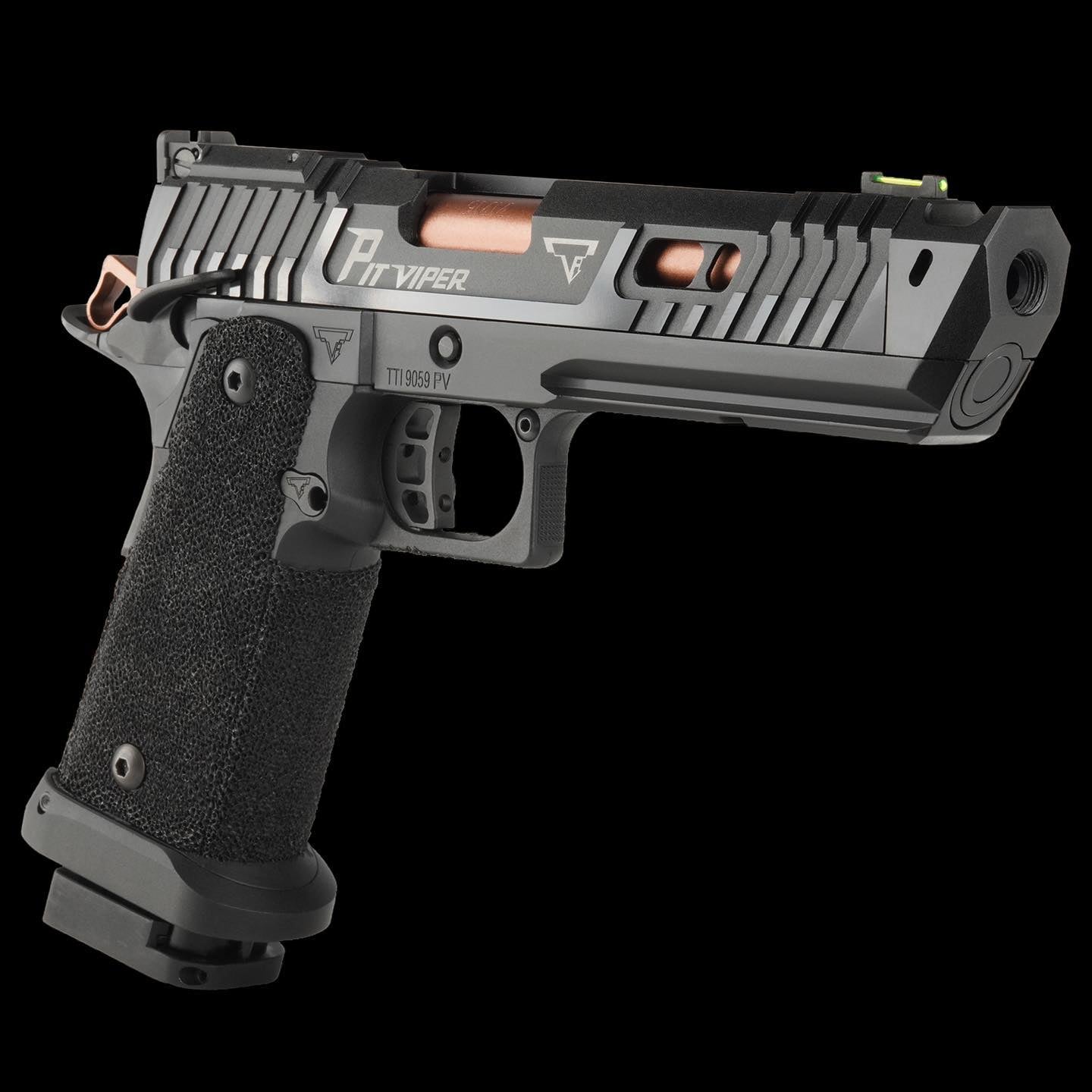 ARMY TTI Licensed JW4 Pit Viper CNC Aluminum 7075 Slide Hi-Capa GBB Pistol Airsoft  ( Steel Internal Parts Version ) ( Black R614 ) ( Licensed by Taran Tactical Innovations ) ( John Wick )