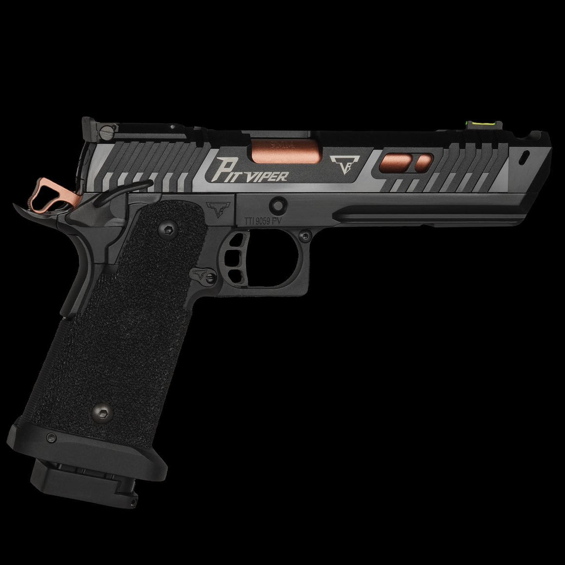 ARMY TTI Licensed JW4 Pit Viper CNC Aluminum 7075 Slide Hi-Capa GBB Pistol Airsoft  ( Steel Internal Parts Version ) ( Black R614 ) ( Licensed by Taran Tactical Innovations ) ( John Wick )