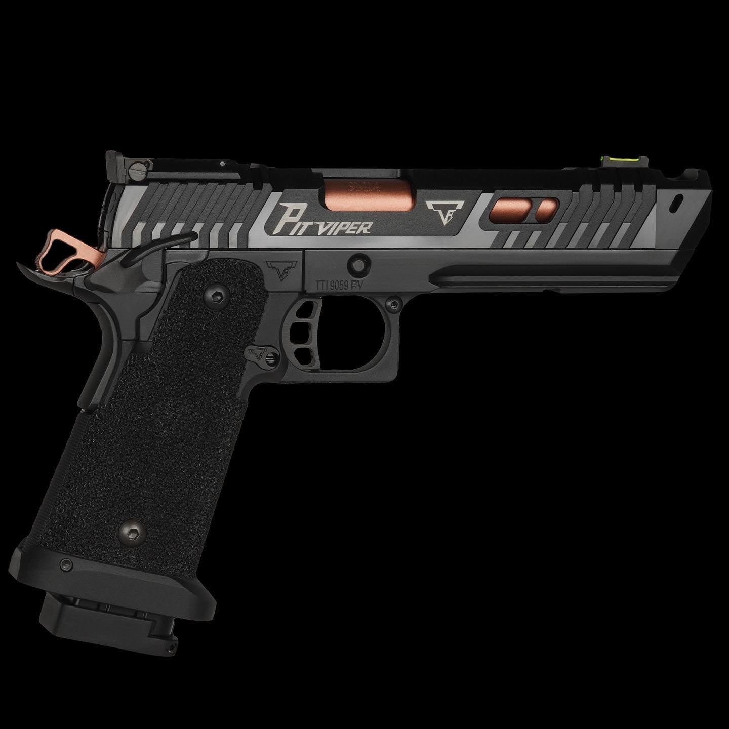 ARMY TTI Licensed JW4 Pit Viper CNC Aluminum 7075 Slide Hi-Capa GBB Pistol Airsoft  ( Steel Internal Parts Version ) ( Black R614 ) ( Licensed by Taran Tactical Innovations ) ( John Wick )