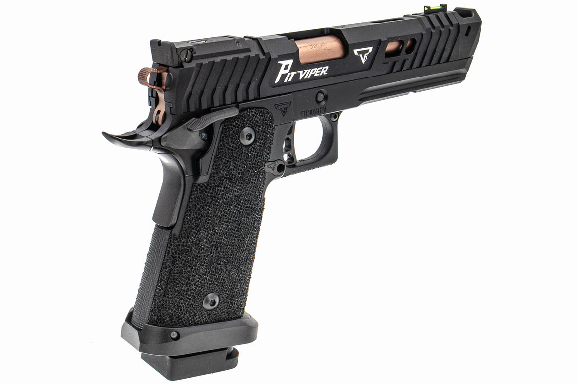 ARMY TTI Licensed JW4 Pit Viper CNC Aluminum 7075 Slide Hi-Capa GBB Pistol Airsoft  ( Steel Internal Parts Version ) ( Black R614 ) ( Licensed by Taran Tactical Innovations ) ( John Wick )