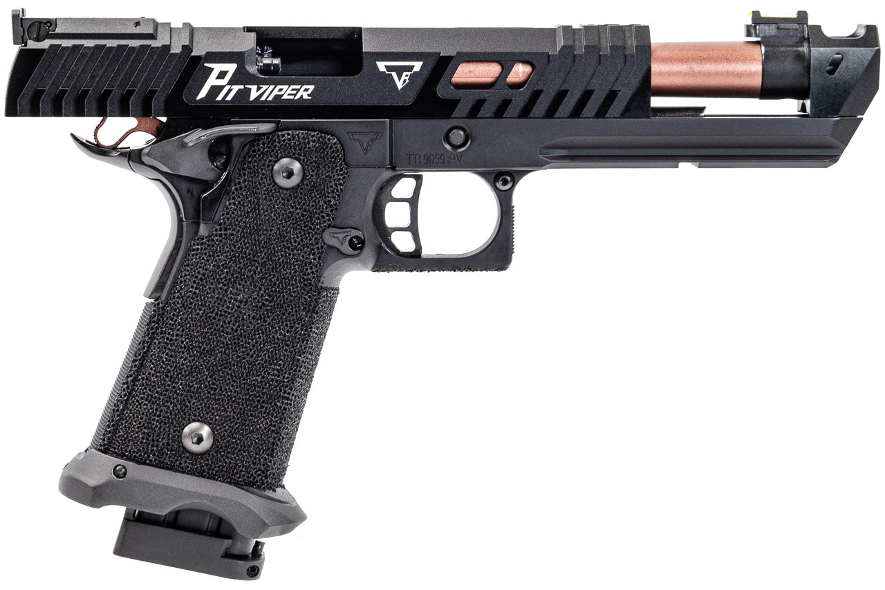 ARMY TTI Licensed JW4 Pit Viper CNC Aluminum 7075 Slide Hi-Capa GBB Pistol Airsoft  ( Steel Internal Parts Version ) ( Black R614 ) ( Licensed by Taran Tactical Innovations ) ( John Wick )