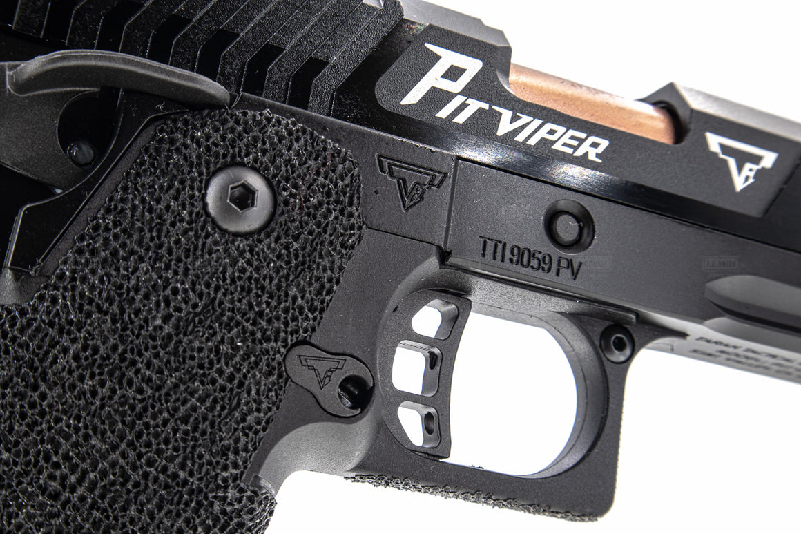 ARMY TTI Licensed JW4 Pit Viper CNC Aluminum 7075 Slide Hi-Capa GBB Pistol Airsoft  ( Steel Internal Parts Version ) ( Black R614 ) ( Licensed by Taran Tactical Innovations ) ( John Wick )