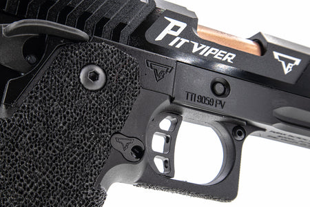 ARMY TTI Licensed JW4 Pit Viper CNC Aluminum 7075 Slide Hi-Capa GBB Pistol Airsoft  ( Steel Internal Parts Version ) ( Black R614 ) ( Licensed by Taran Tactical Innovations ) ( John Wick )