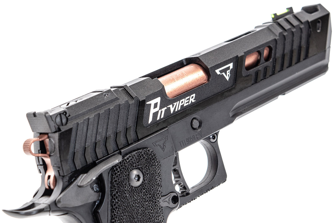 ARMY TTI Licensed JW4 Pit Viper CNC Aluminum 7075 Slide Hi-Capa GBB Pistol Airsoft  ( Steel Internal Parts Version ) ( Black R614 ) ( Licensed by Taran Tactical Innovations ) ( John Wick )