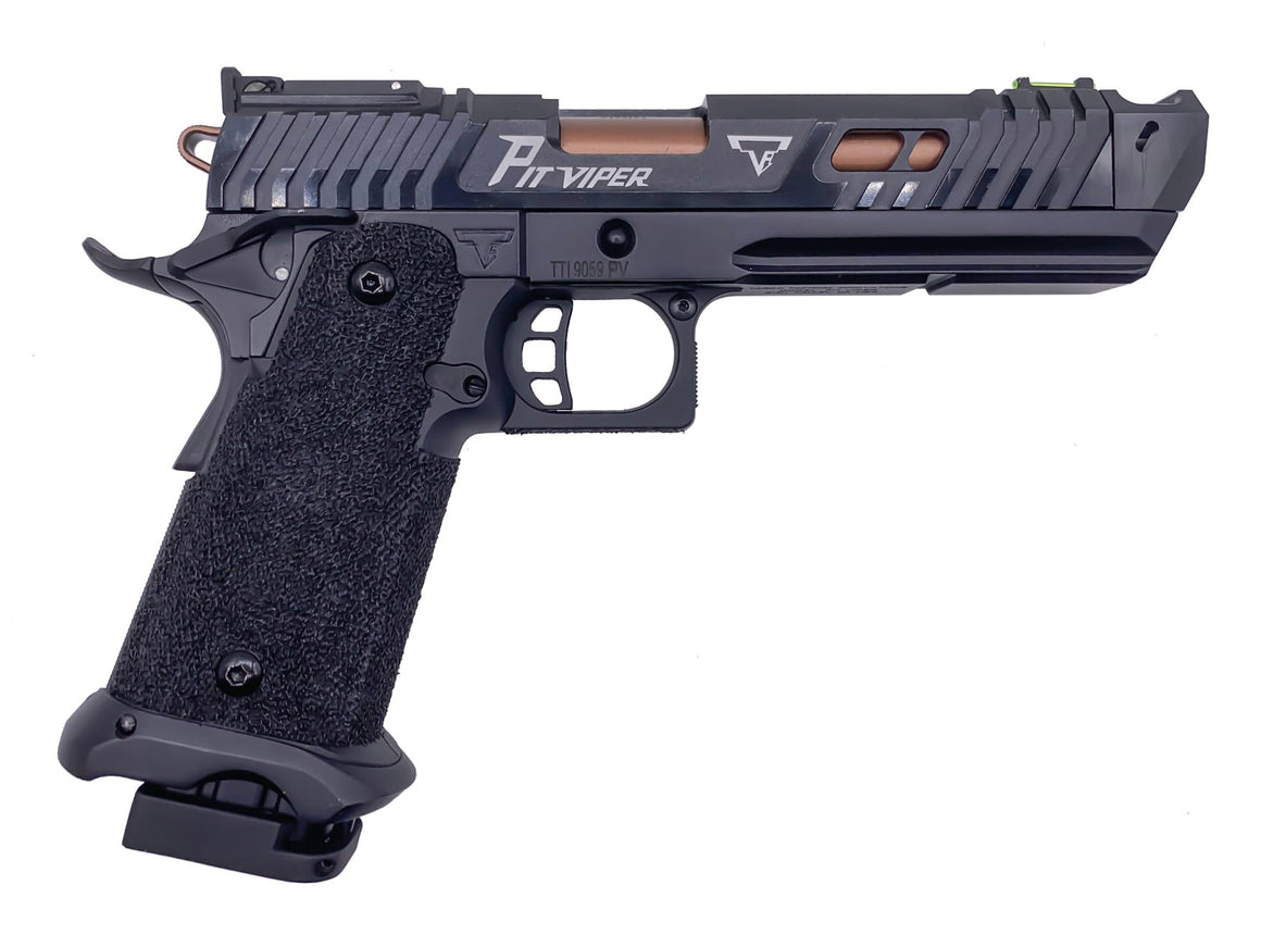 ARMY TTI Licensed JW4 Pit Viper CNC Aluminum 7075 Slide Hi-Capa GBB Pistol Airsoft  ( Steel Internal Parts Version ) ( Black R614 ) ( Licensed by Taran Tactical Innovations ) ( John Wick )