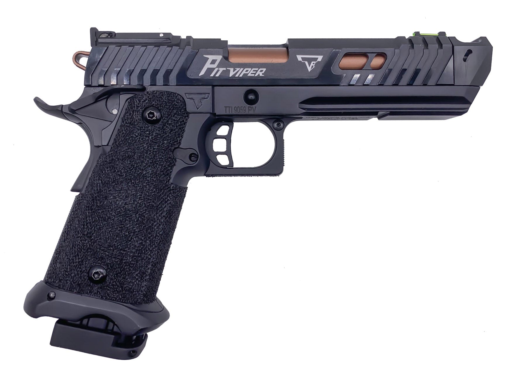 ARMY TTI Licensed JW4 Pit Viper CNC Aluminum 7075 Slide Hi-Capa GBB Pistol Airsoft  ( Steel Internal Parts Version ) ( Black R614 ) ( Licensed by Taran Tactical Innovations ) ( John Wick )