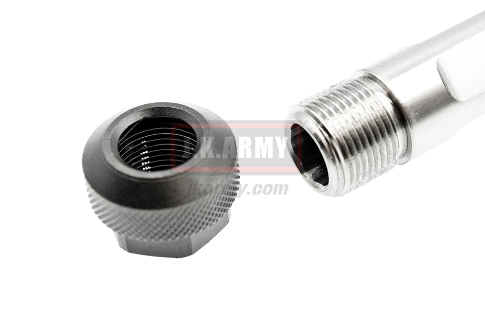 BA CNC Steel Match Grado Outer Barrel for Marui G Model-Matte Silver