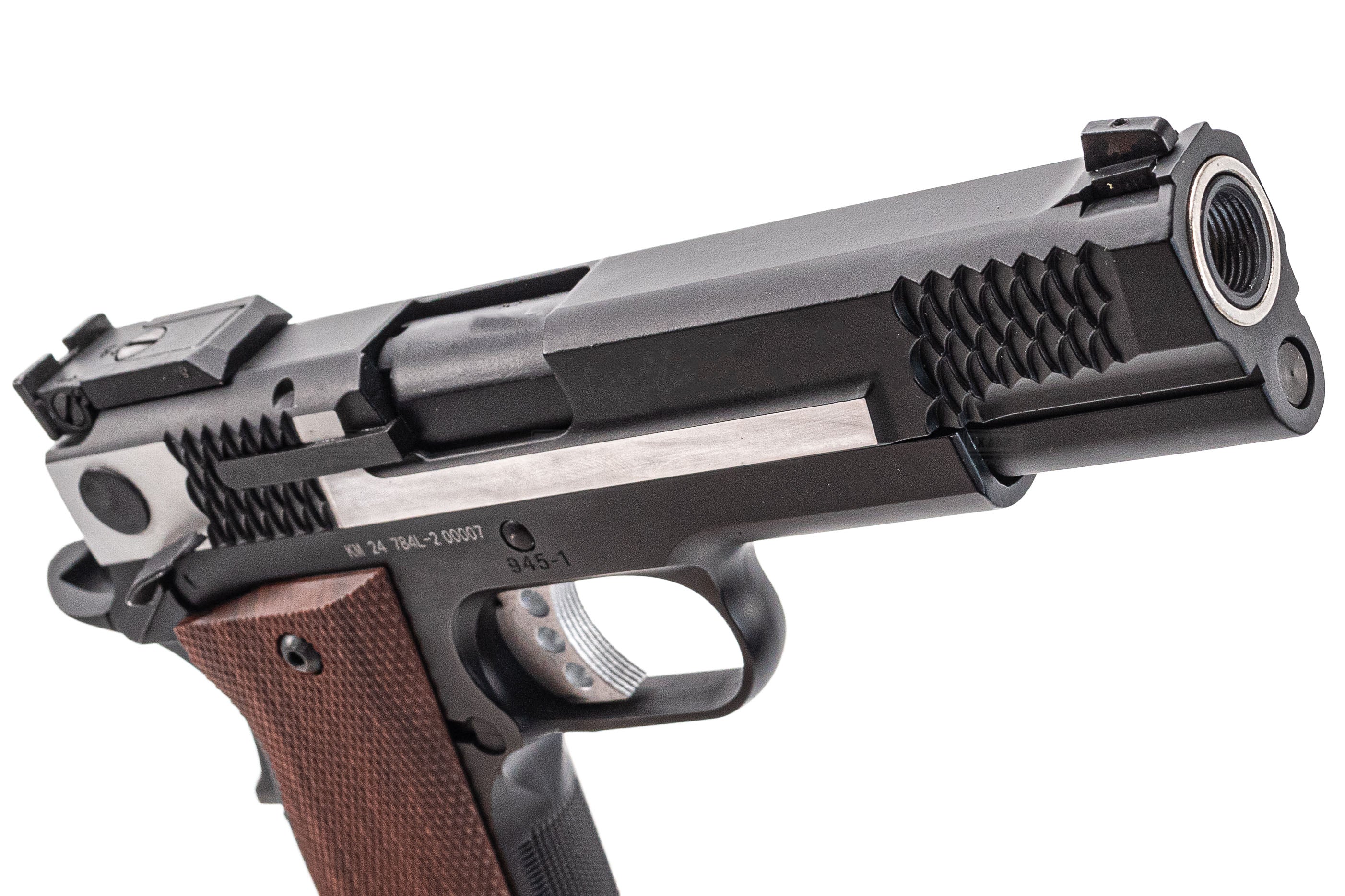 FCW X Double Bell M945 GBB Pistol Airsoft ( Black Slide With Brushed Silver & Black Frame )