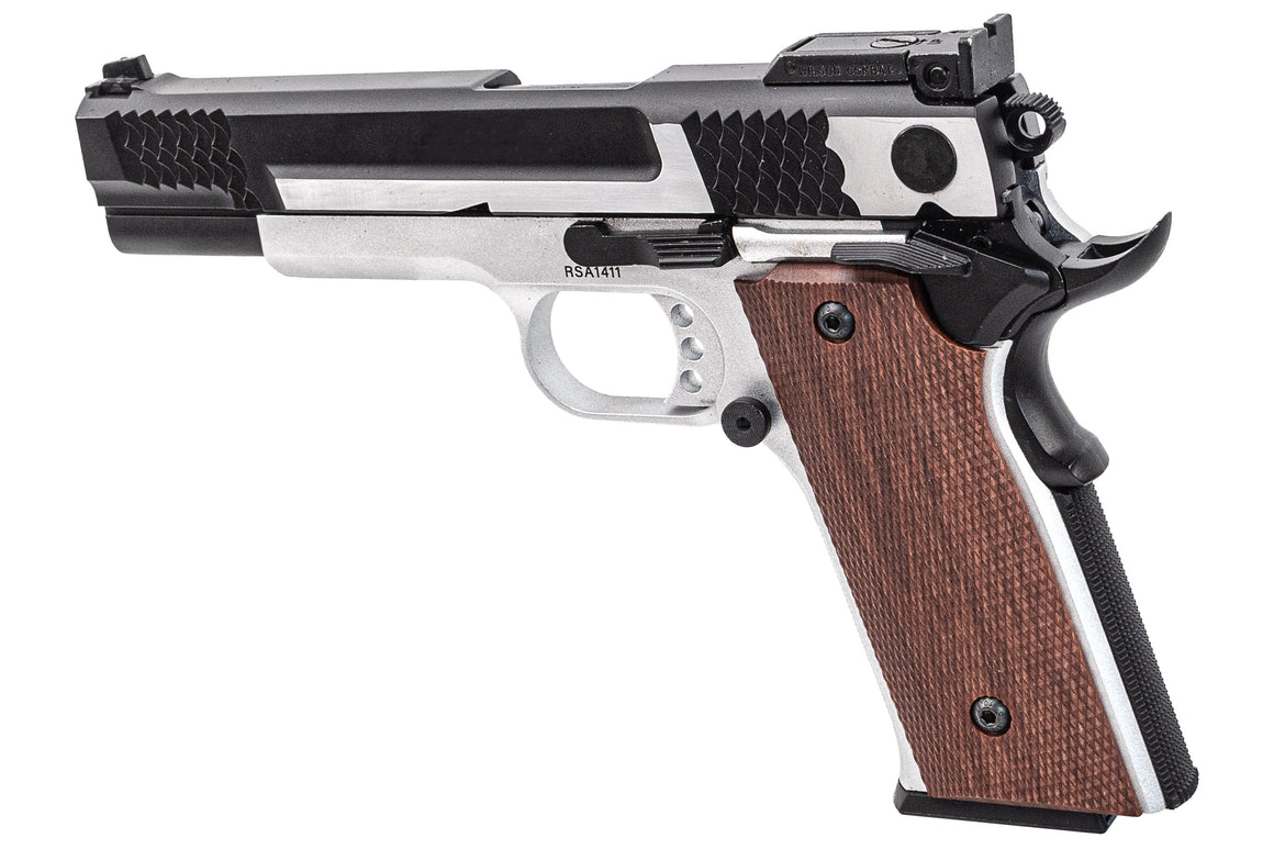 FCW X Double Bell M945 GBB Pistol Airsoft ( Black Slide With Brushed Silver & Silver Frame )