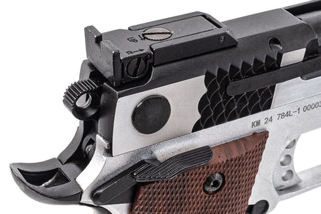 FCW X Double Bell M945 GBB Pistol Airsoft ( Black Slide With Brushed Silver & Silver Frame )