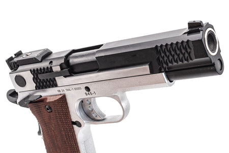 FCW X Double Bell M945 GBB Pistol Airsoft ( Black Slide With Brushed Silver & Silver Frame )