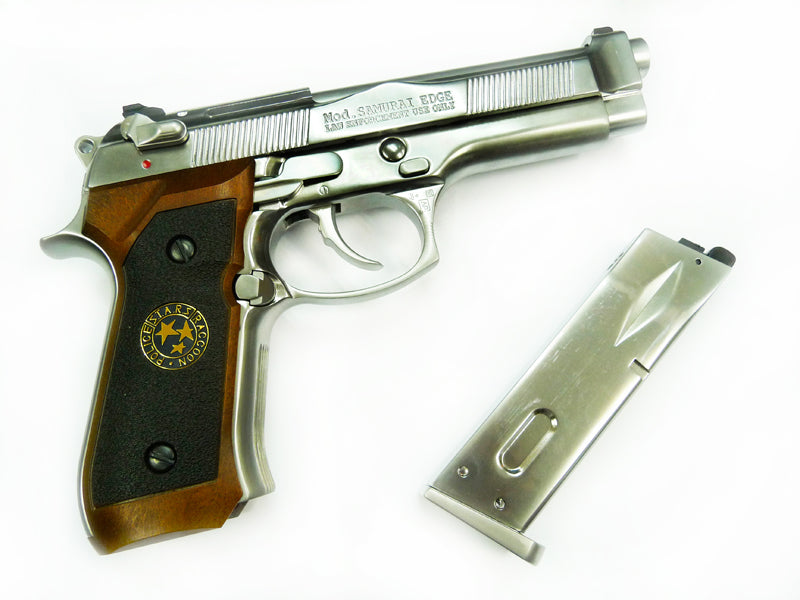 SAMURAI EDGE STANDARD MOD - Biohazard Full Metal GBB Pistol ( Silver )