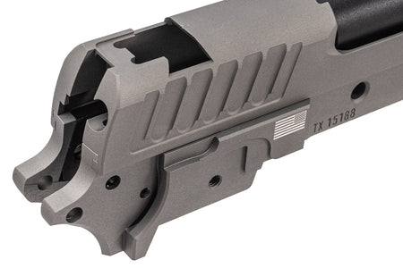 Bomber CNC Aluminum ST* Style P 2011 9mm 4.15" Slide Set For Marui TM Hi-Capa GBBP Series -Titanium Grey
