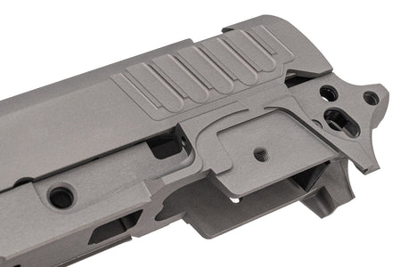 Bomber CNC Aluminum ST* Style P 2011 9mm 4.15" Slide Set For Marui TM Hi-Capa GBBP Series -Titanium Grey