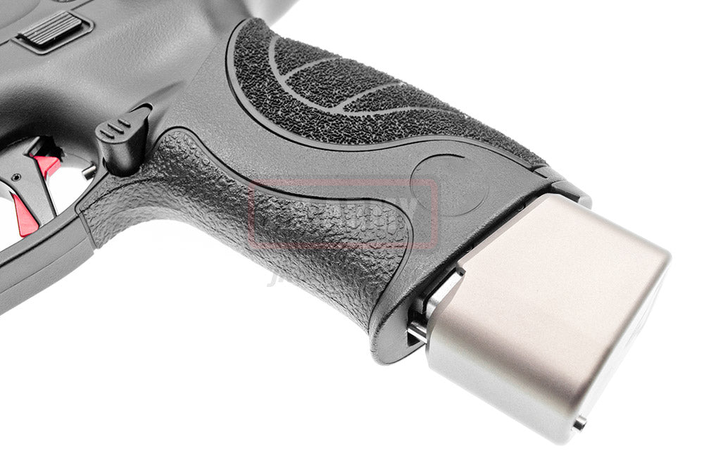 Bomber CNC Aluminum TT Style ( Long ) Magazine Pad Extension for Marui M&P9 GBB Magazine ( Titanium )