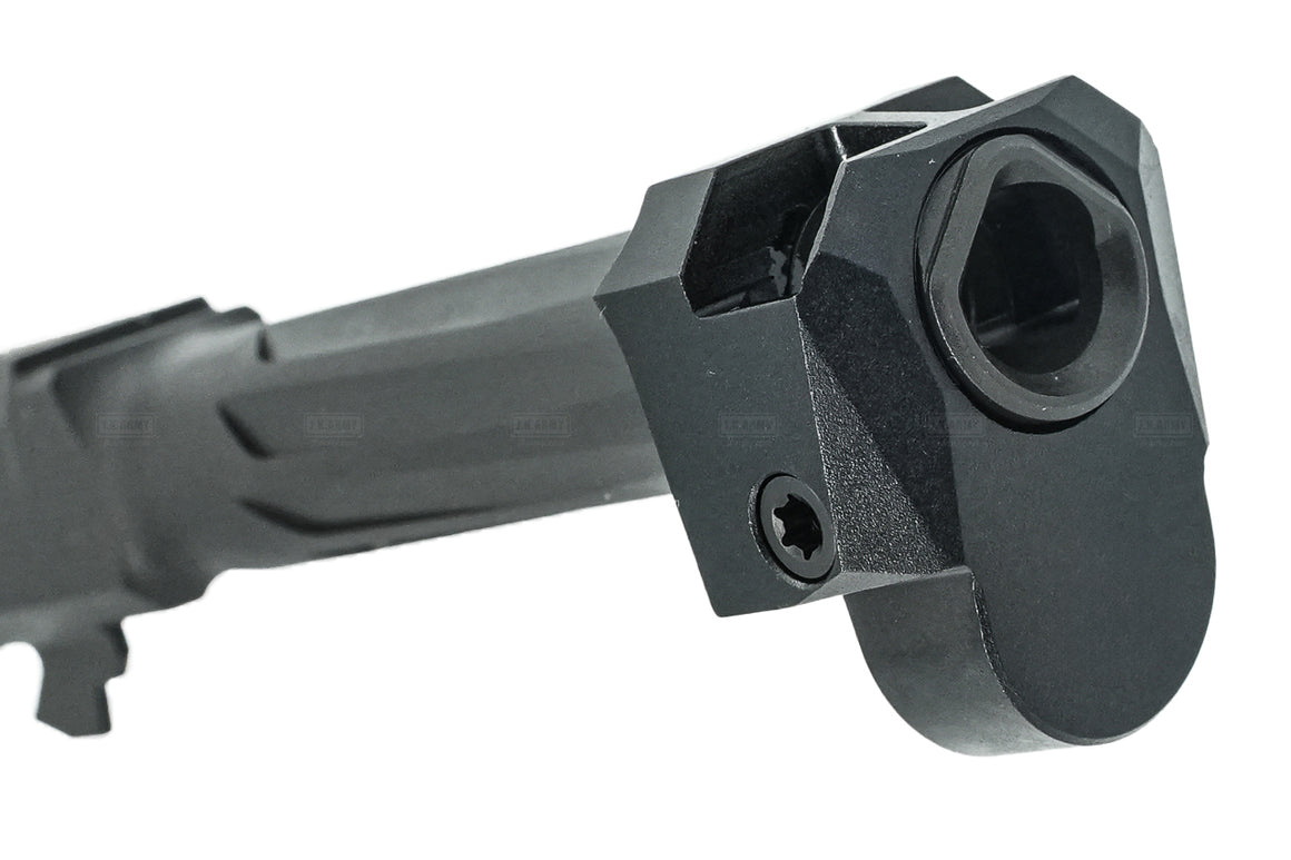 BPW CNC Steel R Style Outer Barrel With Compensator Set For Umarex VFC Glock 45 / 19 GBBP