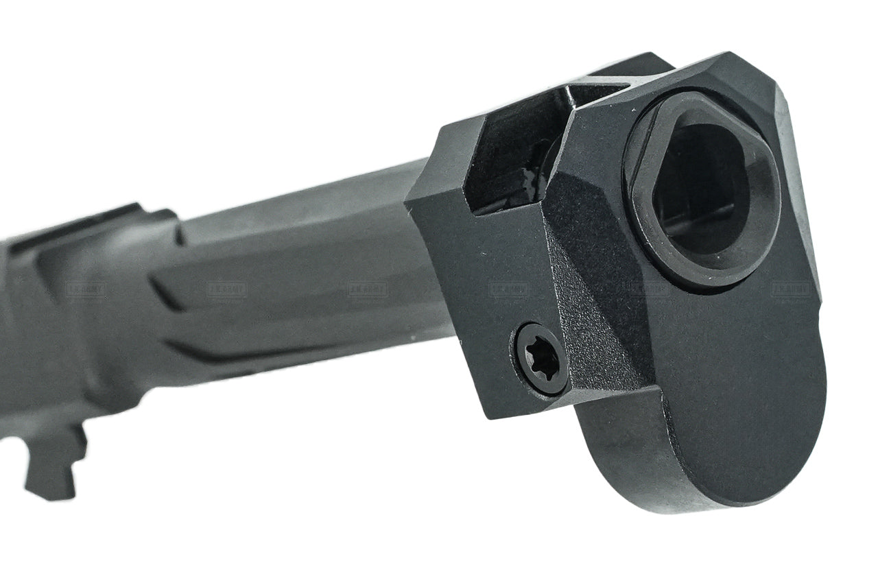 BPW CNC Steel R Style Outer Barrel With Compensator Set For Umarex VFC Glock 45 / 19 GBBP