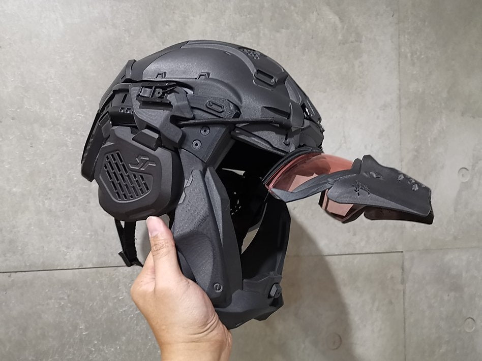 SRU Airsoft Tactical Helmet Set ( Black )