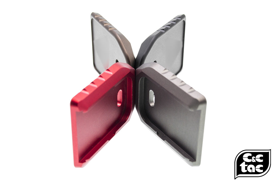 C&C Tac CNC Aluminum Magazine Base Pad For TM / WE G Series ( G Model ) ( V Style )-DDC ( Desert Dirt Color )
