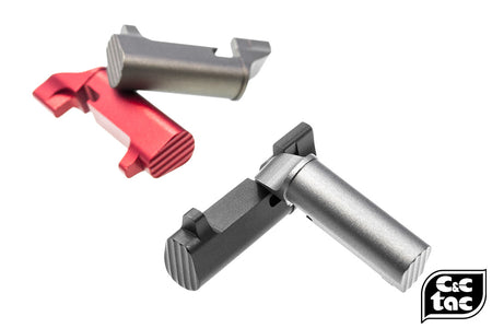 C&C Tac CNC Aluminum SP Style Extended Magazine Release for Tokyo Marui M&P-Titanium Grey