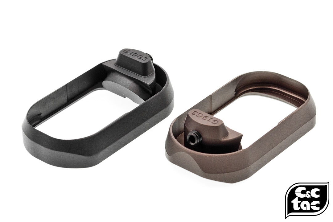 C&C Tac TT Style CNC Aluminum Magwell for TM Model 19 Gen3-Brown