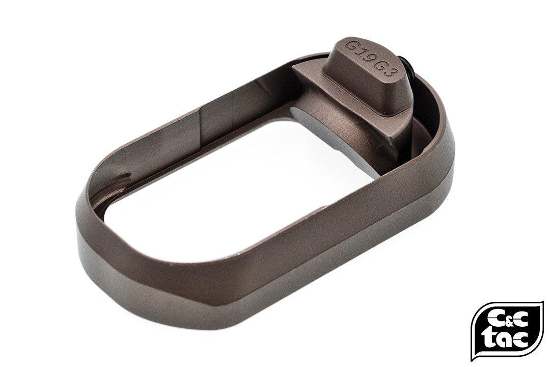 C&C Tac TT Style CNC Aluminum Magwell for TM Model 19 Gen3-Brown