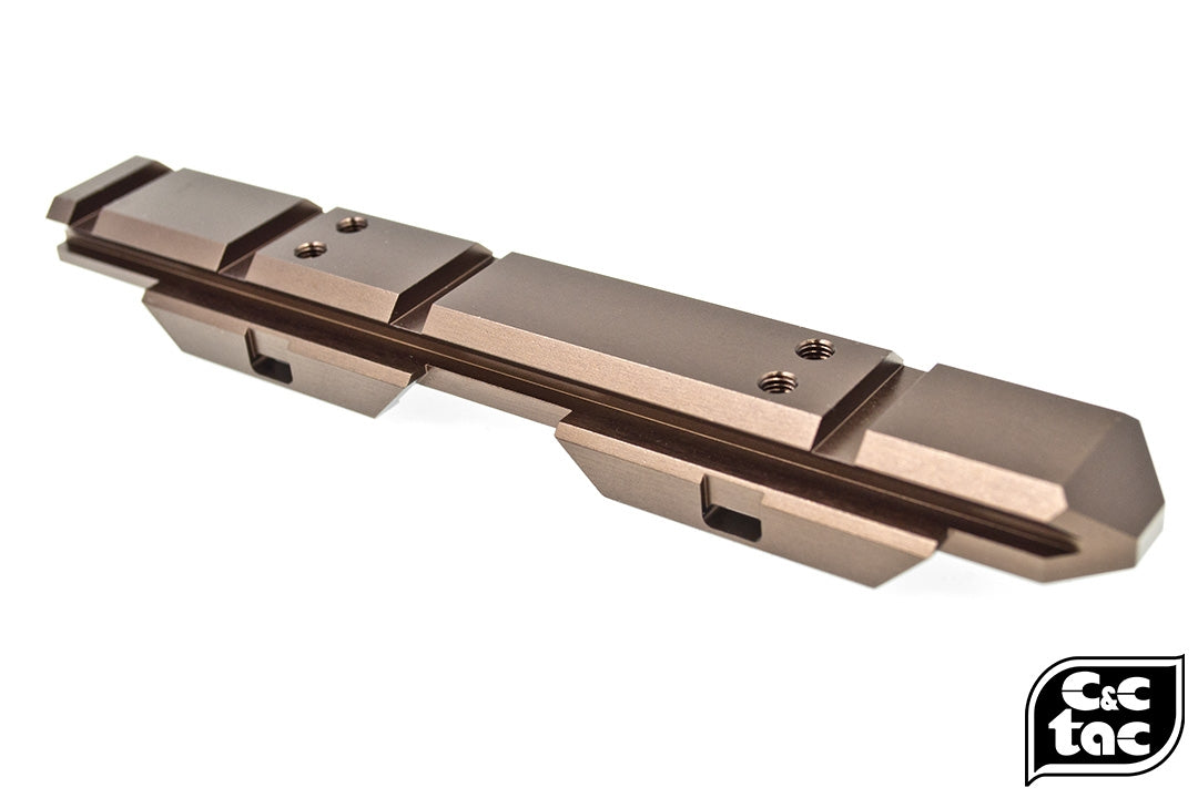 C&C Tac V3 .410 Riser Mount Low Profile Rail and Front Sight Mount Set for Airsoft 20mm Rail ( Brown ) ( CAG Style )